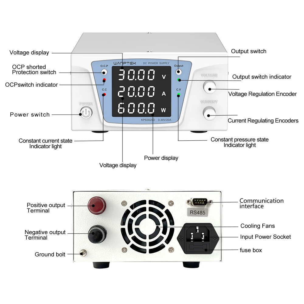 Wanptek RS485/RS232 Лабораторн – обзор и цена Programmable Dc Power Supply 60V 10A